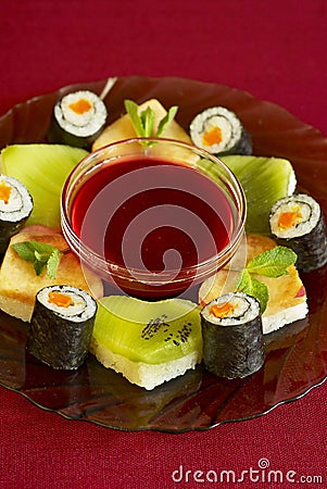 Vegetarian sushi Stock Photo