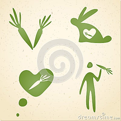 Vegetarian symbols Stock Photo