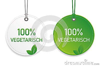Vegetarian typography organic food tag and label green and white design elements isolated on a white background Vector Illustration