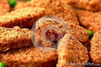 Vegetarian vegan southern style crispy nuggets served with sweet potato chips and beer Stock Photo