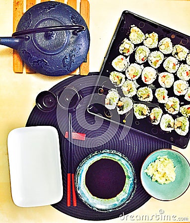 Vegetarian vegan sushi meal Stock Photo