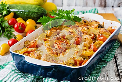 Vegetarian Vegetable casserole Stock Photo