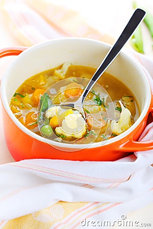 Vegetarian vegetable soup Stock Photo