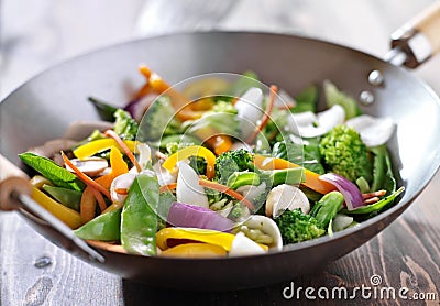 Vegetarian wok stir fry Stock Photo