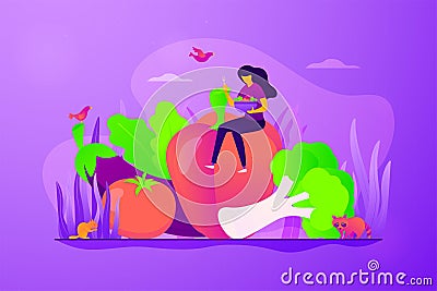 Vegetarianism concept vector illustration. Vector Illustration