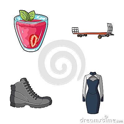 Vegetarianism, shoes and other web icon in cartoon style. transport, fashion icons in set collection. Vector Illustration