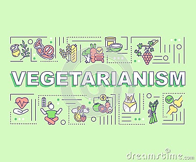 Vegetarianism word concepts banner Vector Illustration