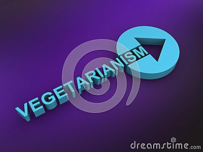 vegetarianism word on purple Stock Photo