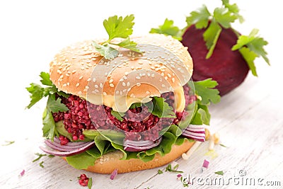 Veggie beet burger Stock Photo