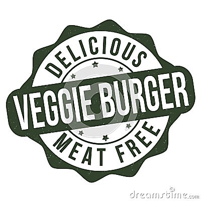 Veggie burger grunge rubber stamp Vector Illustration