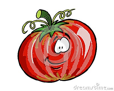0087 Veggie Friends tomato Vector Illustration
