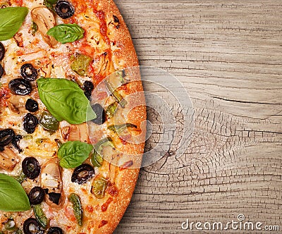 Veggie Pizza with Vegetables Stock Photo
