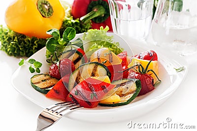 Veggy Succulent grilled vegetables Stock Photo