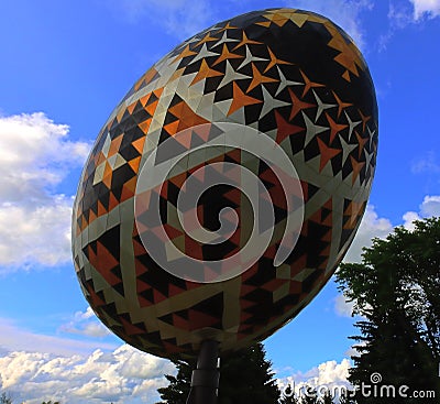 The Vegreville egg - a giant sculpture of a pysanka Editorial Stock Photo