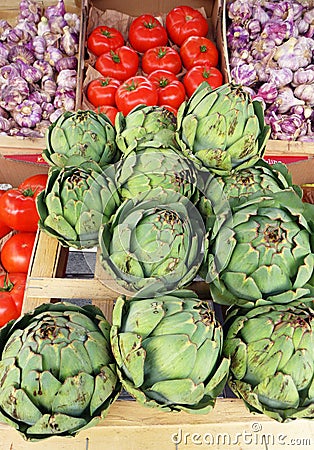 Vegtables at farmers market, France Stock Photo