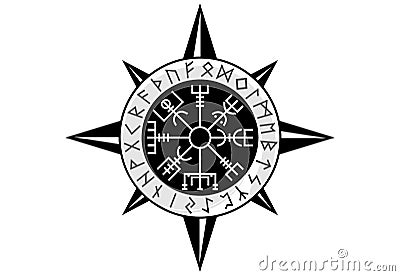 Vegvisir Viking Compas Vector Illustration