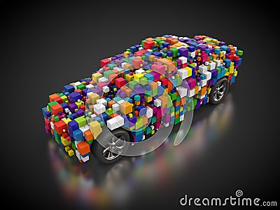Vehicle with abstract carbody Stock Photo