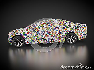 Vehicle with abstract carbody Stock Photo