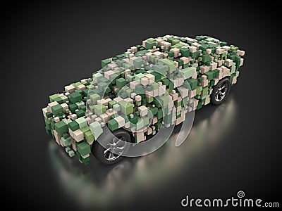 Vehicle with abstract carbody in green Stock Photo