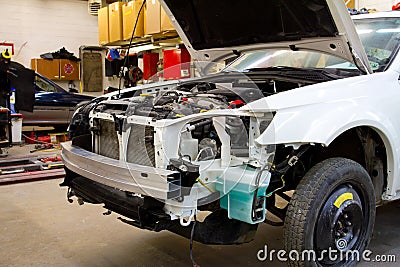 Vehicle in Auto Repair Shop Stock Photo