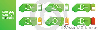 Vehicle charge level. A sign an energy station. Ecological fuel icon set, green fuel vector, energy sign and symbol Vector Illustration