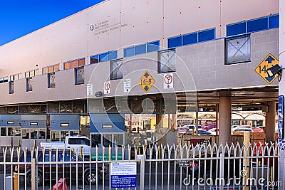 Vehicle inspection at the US Mexican border at Nogales, AZ, USA Editorial Stock Photo