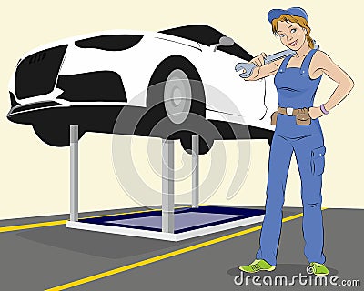 Vehicle maintenance Vector Illustration