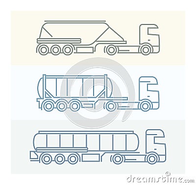 Vehicle Pictograms: European Trucks Vector Illustration