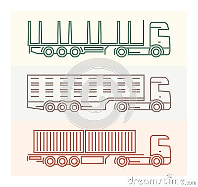 Vehicle Pictograms: European Trucks 4 Vector Illustration