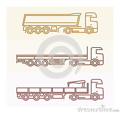 Vehicle Pictograms: European Trucks 2 Vector Illustration