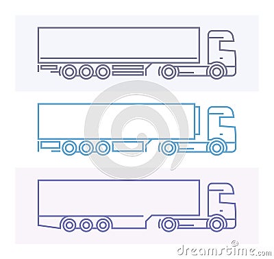 Vehicle Pictograms: European Trucks 3 Vector Illustration