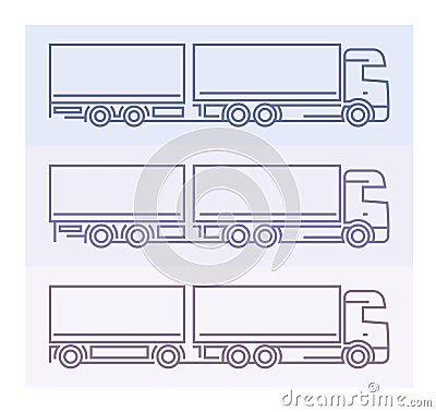 Vehicle Pictograms: European Trucks - Tandems 3 Vector Illustration