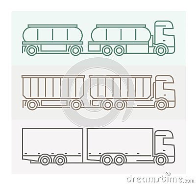 Vehicle Pictograms: European Trucks - Tandems 4 Cartoon Illustration