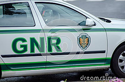 Vehicle of the portuguese Republican National Guard, GNR Editorial Stock Photo