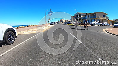 Vehicle POV of the Esplanade in the seaside suburb of Glenelg. Editorial Stock Photo