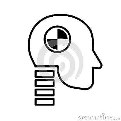 Vehicle Safety AV Dummy head for crash test. Pictogram isolated on white background Vector Illustration