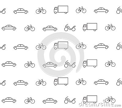 Vehicle seamless pattern Vector Illustration