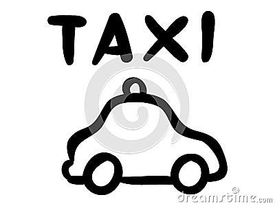 Vehicle silhouette picture of a taxi Vector Illustration