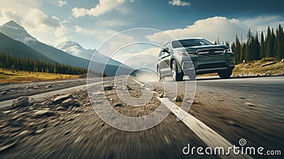 Vehicle stability control highlighted through a dynamic shot Stock Photo