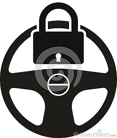 Vehicle Steering lock sign vector Steering Locked Automated driving Vector Illustration