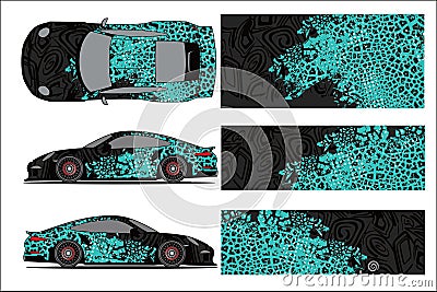 Car graphic vector,abstract racing shape with modern race design for vehicle vinyl wrap Vector Illustration