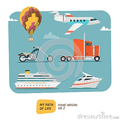 Vehicles collection vector illustration Vector Illustration