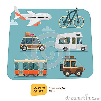 Vehicles collection vector illustration Vector Illustration