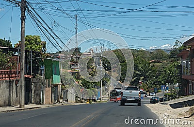 Vehicles on Highway Number 1 in Costa Rica Editorial Stock Photo