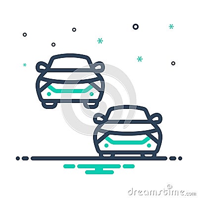 Mix icon for Vehicles, conveyance and travel Stock Photo