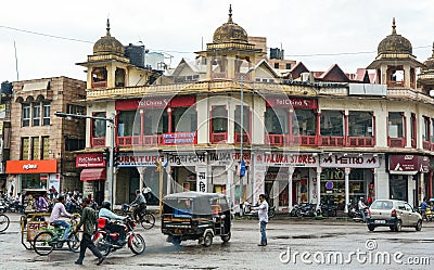 Vehicles on street in Jaipur, India Editorial Stock Photo