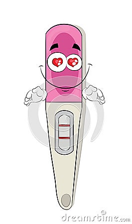 In love cartoon illustration of pregnancy test Cartoon Illustration