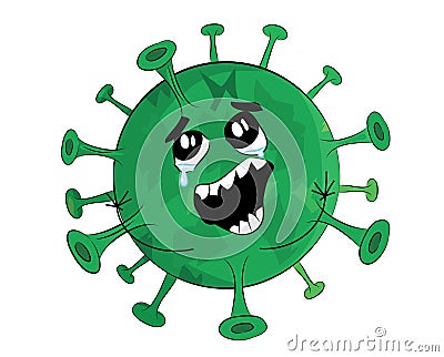 Crying internet meme illustration of virus Cartoon Illustration