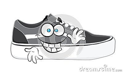 Happy cartoon illustration of fashionable shoes Cartoon Illustration