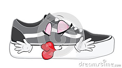 Kissing cartoon illustration of fashionable shoes Cartoon Illustration